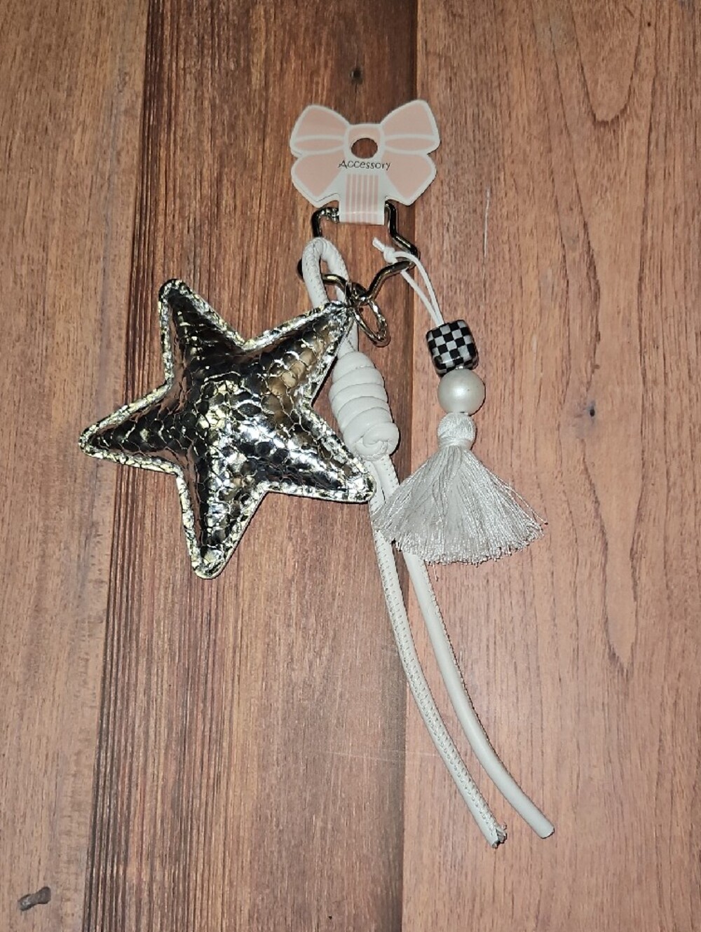 Metallic Star Tassel Keychain Nwt